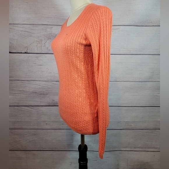 TOMMY Hilfiger Knit Round Neck Pullover Sweater Orange Size Small - Picture 4 of 7